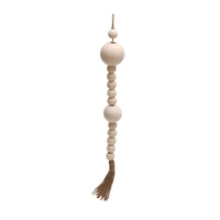 Wooden Beaded Natural Tassle Drop 43cm