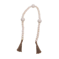 Wooden Beaded Natural Tassle Garland 100cm