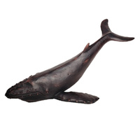 Hillary Resin Antique Black Whale 46cm