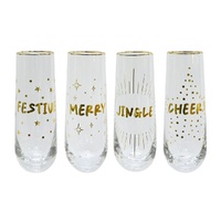 Bubbly Glass Gold 4 Assorted 16cm