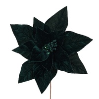 Emerald Velour Poinsettia 30cm