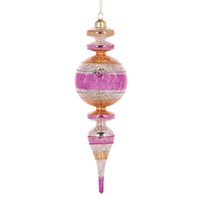 Retro Pink Stripe Finial 26cm