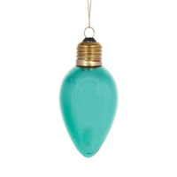 Retro Aqua Bulb Ornament 12cm