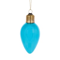 Retro Blue Bulb Ornament 12cm