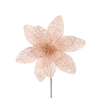 Sheer Coral Glittered Poinsettia 40cm