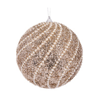 XL Champagne Pearl Swirl Bauble 15cm