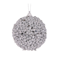 Silver Stars Bauble 10cm