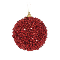 Red Stars Bauble 10cm