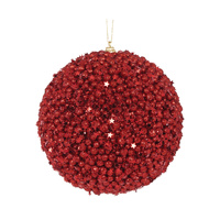 XL Red Stars Bauble 15cm