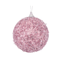 Pink Crystals Bauble 10cm