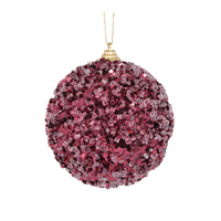 Burgundy Crystals Bauble 10cm