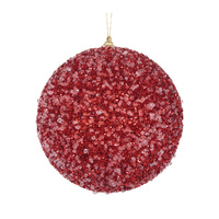 XL Red Crystals Bauble 15cm