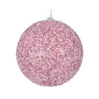 XL Pink Crystals Bauble 15cm