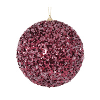 XL Burgundy Crystals Bauble 15cm