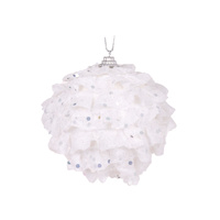 White Ruffles Bauble 10cm