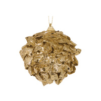 Gold Ruffles Bauble 10cm