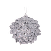 Silver Ruffles Bauble 10cm