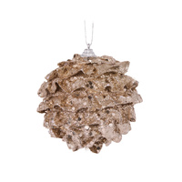 Champagne Ruffles Bauble 10cm