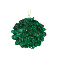 Green Ruffles Bauble 10cm