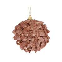 Copper Ruffles Bauble 10cm
