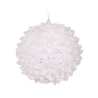 XL White Ruffles Bauble 15cm