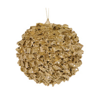 XL Gold Ruffles Bauble 15cm