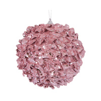 XL Pink Ruffles Bauble 15cm