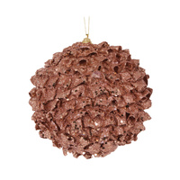 XL Copper Ruffles Bauble 15cm