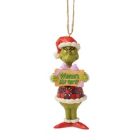 Grinch w. 'Where's My Gift' Sign 13cm