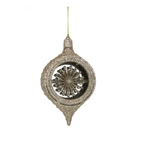 Champagne Glitter Finial Ornament 14cm