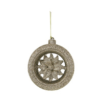Champagne Glitter Tree Ornament 10cm