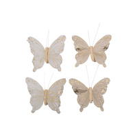 Champagne & Silver Butterflies 10cm