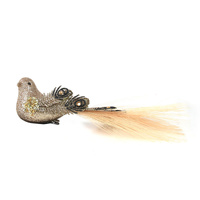 Champagne Glitter Bird 18cm