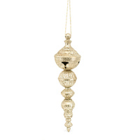 Finial w. Champagne Glitter Finish 23cm