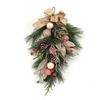 Green Pine, Laurel Leaf & Berries Drop 45cm
