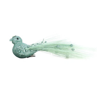 Mint Glitter Bird 18cm