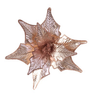 Metallic Pink Poinsettia Clip 39cm