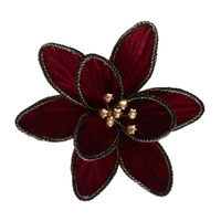 Poinsettia Burgundy Rope Edge Clip 22cm