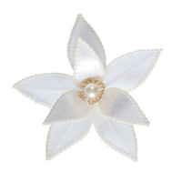 White Poinsettia w. Pearl Edge Clip 28cm