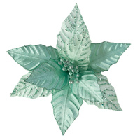 Mint Poinsettia Clip 30cm