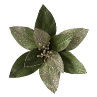 Sage Poinsettia Clip 31cm