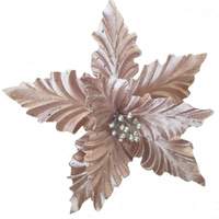Shiny Musk Poinsettia Clip 32cm