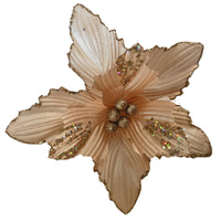 Coral Poinsettia Clip 28cm