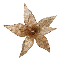 Coral Poinsettia Crimp Edge Clip 33cm
