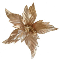 Metallic Copper Poinsettia Clip 28cm