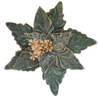 Peacock Poinsettia w. Glitter Edge Clip 23cm