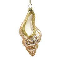 Glass Champagne Conch Shell 13cm
