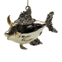 Glass Champagne Fish 13cm