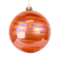 Glass Iridescent Coral Bauble 10cm