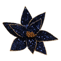 Midnight Blue Sequin Flower 40cm